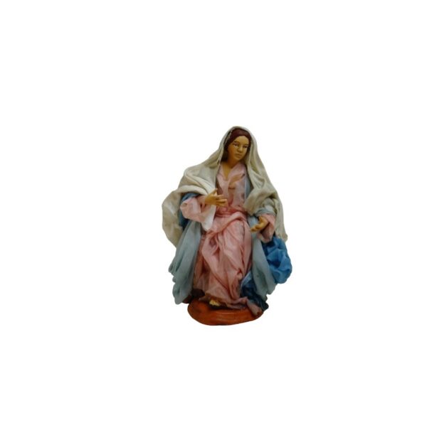 Statuina Madonna vestita 22cm di terracotta per presepe