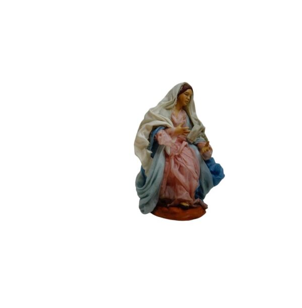 Statuina Madonna vestita 22cm di terracotta per presepe - immagine 4