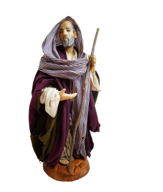 San Giuseppe in Terracotta vestito 22 cm