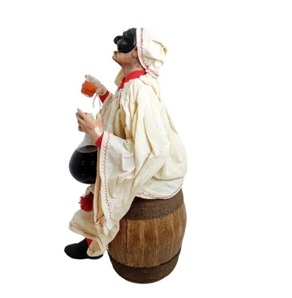 Pulcinella seduto con fiasco altezza 35 cm - immagine 7