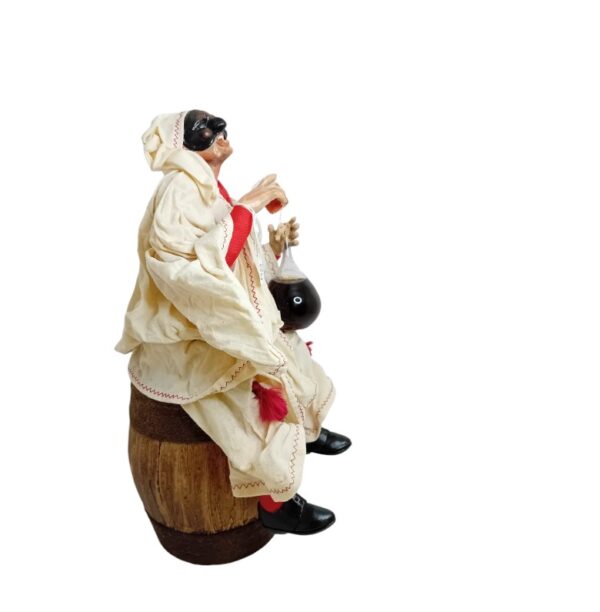 Pulcinella seduto con fiasco altezza 35 cm - immagine 6