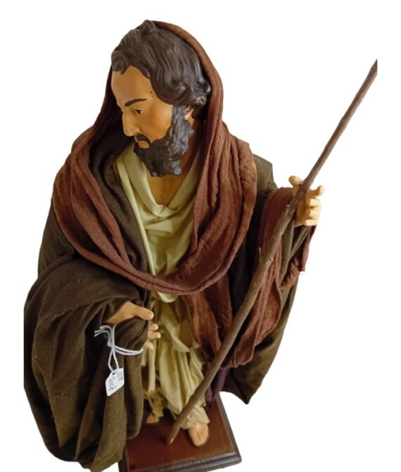 San Giuseppe in terracotta vestito altezza 40 cm