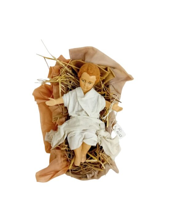 Gesù bambino in terracotta vestito per presepe da 40 cm 10022/24