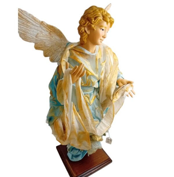 Angelo in terracotta vestito altezza 40cm per presepe napoletano - immagine 5