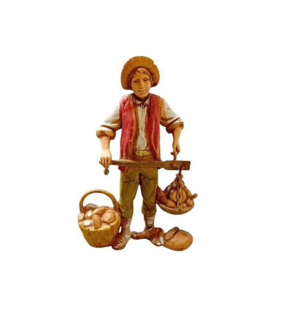 Fruttivendolo con bilancia statuina Presepe Landi Moranduzzo 10 cm