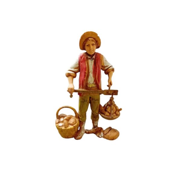 Fruttivendolo con bilancia statuina Presepe Landi Moranduzzo 10 cm