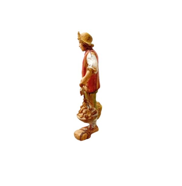 Fruttivendolo con bilancia statuina Presepe Landi Moranduzzo 10 cm - immagine 2