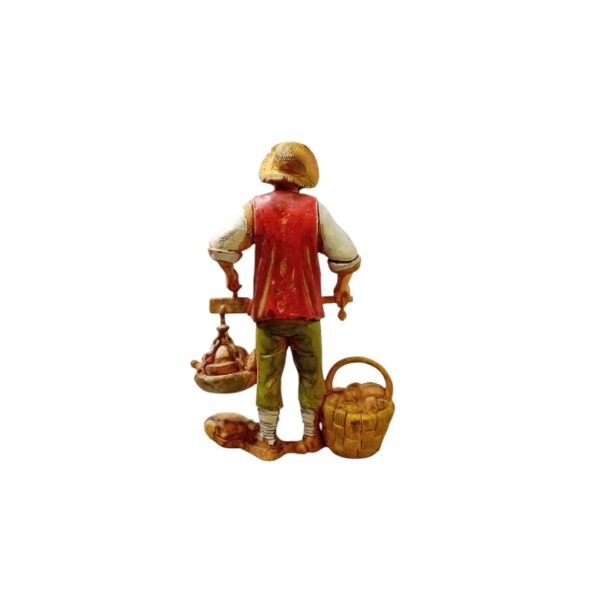 Fruttivendolo con bilancia statuina Presepe Landi Moranduzzo 10 cm - immagine 3