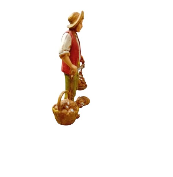 Fruttivendolo con bilancia statuina Presepe Landi Moranduzzo 10 cm - immagine 4