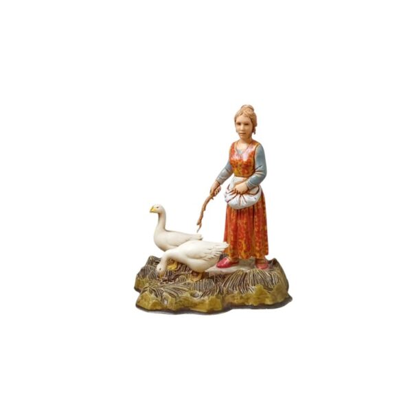 Pastore statuina Donna con oca 10 cm Landi Moranduzzo