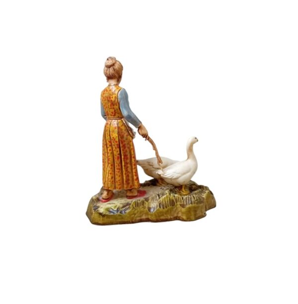 Pastore statuina Donna con oca 10 cm Landi Moranduzzo - immagine 3