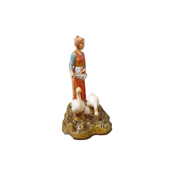 Pastore statuina Donna con oca 10 cm Landi Moranduzzo - immagine 4